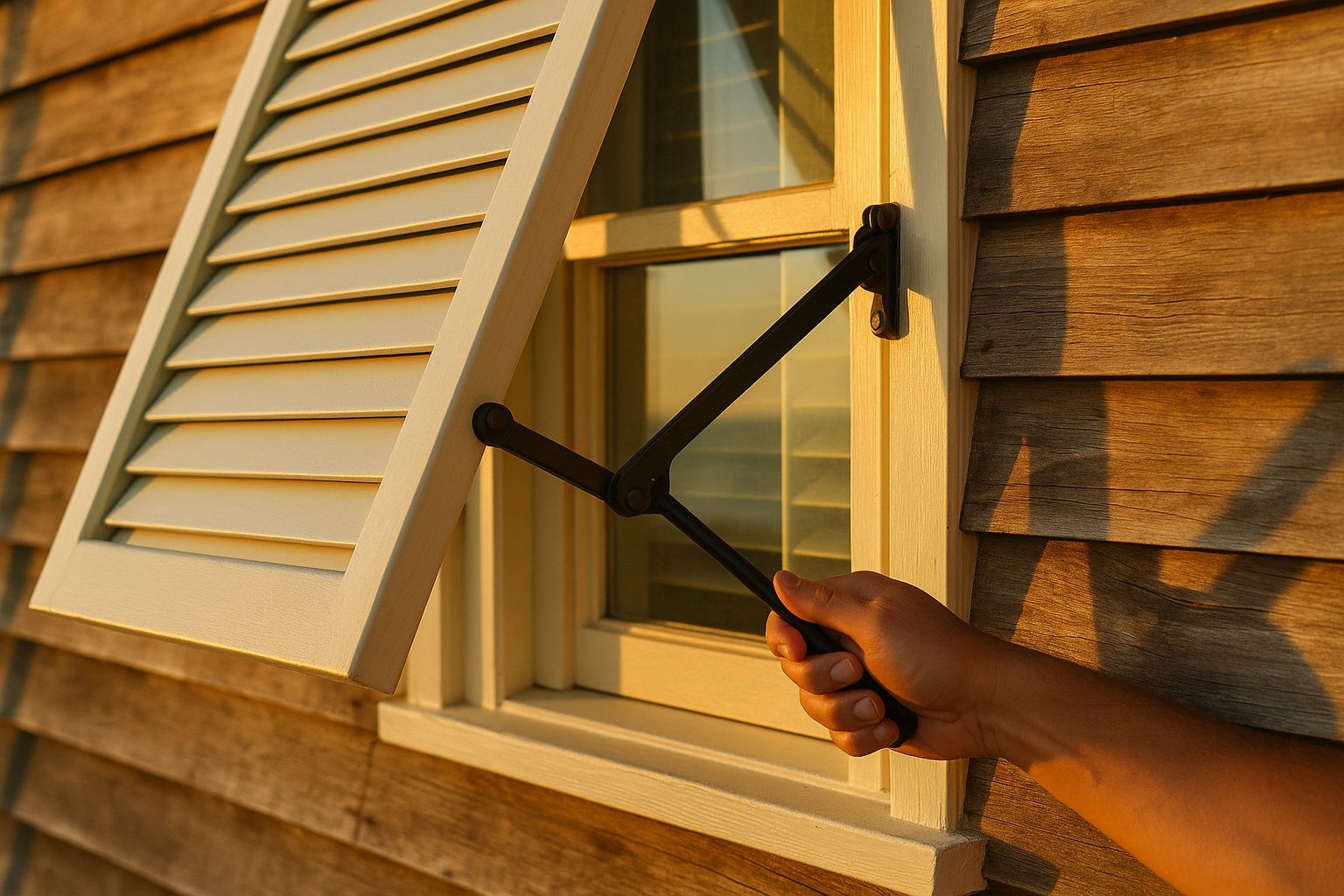 Hurricane shutters installed on a Florida home